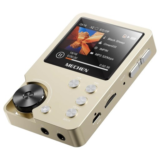 Reproductor MP3 MP4 64 GB M30 Negro y Dorado Bluetooth 5.0 HiFi Música Radio Dictáfono E-books Deportes Mini Reproductor
