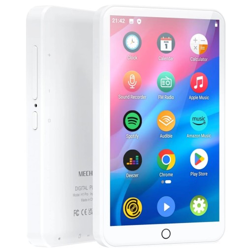Reproductor MP3 MP4 blanco o negro H1 Pro Pantalla de 4&quot; Control táctil Vídeo Bluetooth Procesador de 8 núcleos Ranura SD Android Wi-Fi