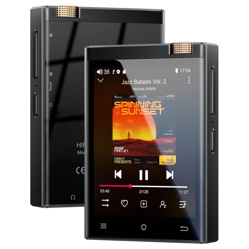 Reproductor MP3 MP4 portátil negro de 8 x 5,5 x 1,5 cm con Bluetooth, radio FM, grabación de audiolibros, compatible con microSD, reproductor de audio HiFi.