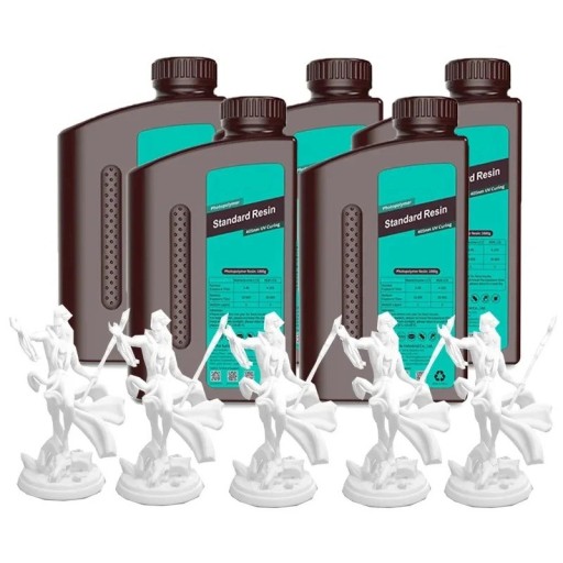 Résine standard 5x 1 kg 405 nm pour imprimantes 3D LCD DLP SLA Haute précision Facile à façonner Pour modèles détaillés