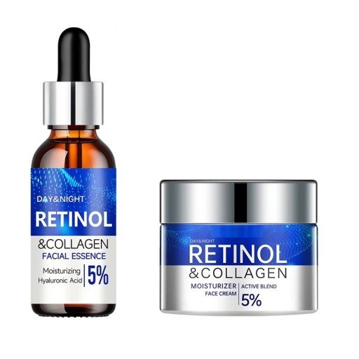 Retinol serum og creme med kollagen 30 ml/30 g Dag- og natpleje Øger elasticiteten Udglatter rynker