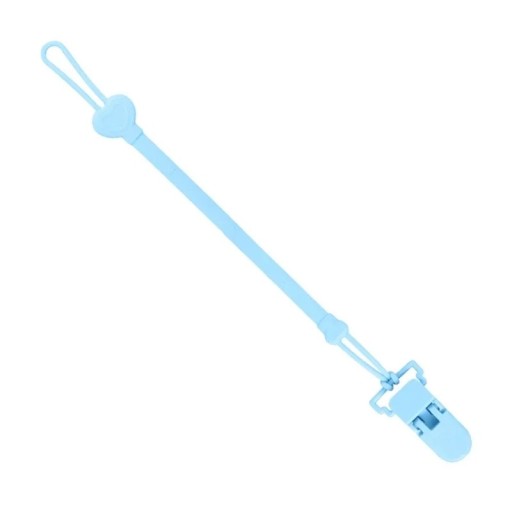 Řetízek na dudlík Silikonový s motivem srdíčka Délka 22 cm Silikon s poutkem a sponou Držák dudlíku pro miminka a kojence do kočárku
