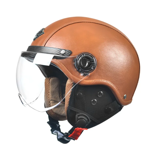 Retro flip-up motorcykelhjelm med udskifteligt sommer- og vinterfor ABS-materiale Stilfuld hjelm størrelse 55–62 cm Sikker kørsel