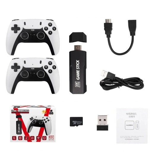 Retro gameconsole GD10 PRO 64GB met 37.000 games, 4K HDMI-uitgang, 2 draadloze controllers, ondersteuning voor PS1, NES, GBA, MAME en andere emulators