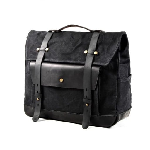 Retro Motorcycle Bag Waterproof Large Capacity 40 × 15 × 30 cm Black Side Bag for Motorcycle Vintage Luggage for Travel