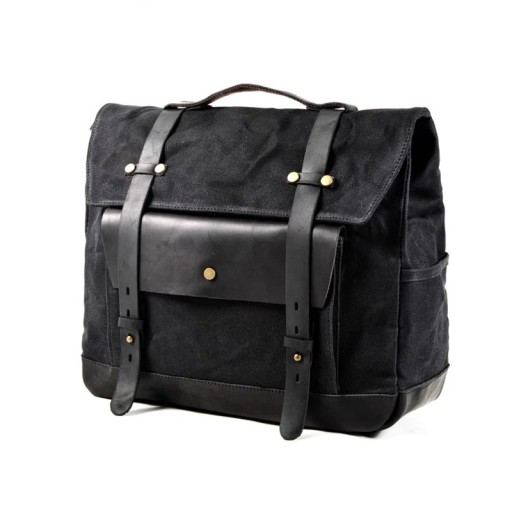 Retro motorcykel taske vandtæt stor kapacitet 40 × 15 × 30 cm sort side taske til motorcykel vintage bagage til rejser