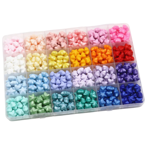 Retro Perlas de Cera Sello 8 mm Juego de Estrellitas de Cera 24 Colores Cera Vegetal para Hacer Sellos de Cera