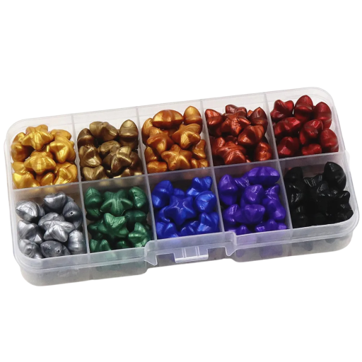 Retro perline di cera scure 8 mm Set 10 celle Perline per sigilli marini Scatola 6,5 × 12,5 cm Toni scuri per la creazione di sigilli in cera