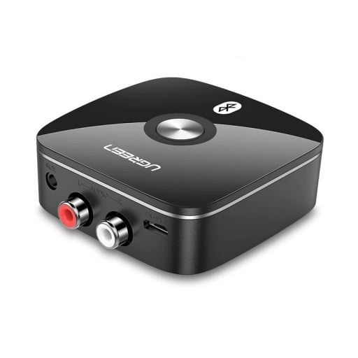 Ricevitore musicale Bluetooth 5.0 AUX per altoparlanti con cavi RCA e jack da 3,5 mm a RCA Raggio d'azione 10 m Dimensioni 5,4 x 5,4 x 1,2 cm Nero
