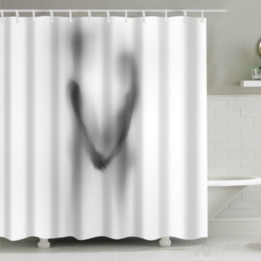 Rideau de douche avec motif de silhouette humaine