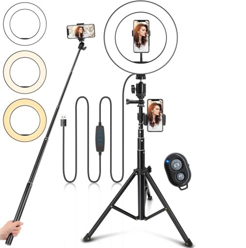 Ringlampe med stativ og fjernudløser