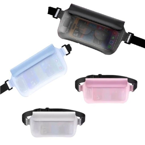 Riñonera impermeable para teléfono y documentos Yuke Doble sellado y velcro 22 x 14 x 2 cm TPU Correa ajustable Para nadar y hacer deporte