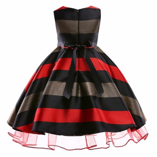 Robe à rayures pour filles avec nœud J1271