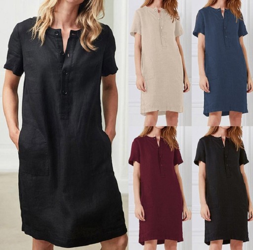 Robe ample à manches courtes