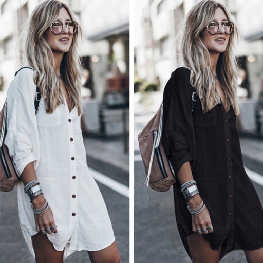 Robe chemise mini femme P388