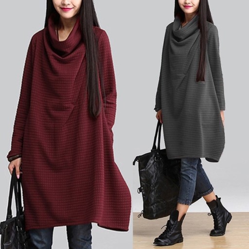 Robe d'automne avec col roulé