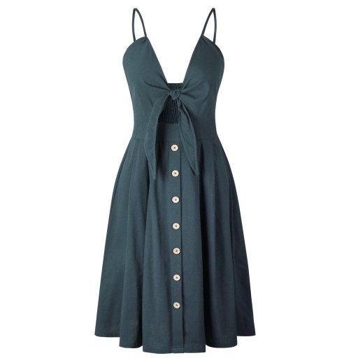 Robe d'été à boutons avec nœud