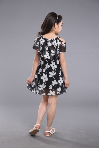 Robe de fille moderne avec motif floral J1389