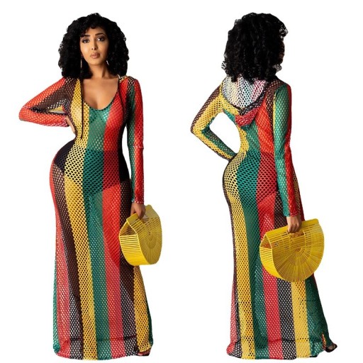 Robe de plage pour femmes avec capuche