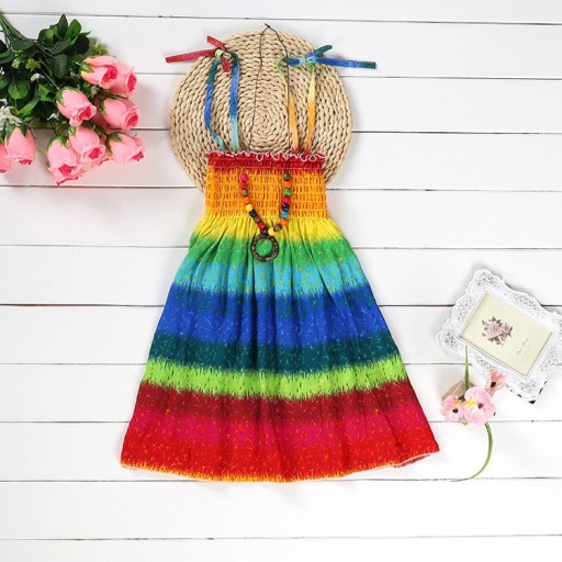 Robe de plage pour fille - Arc-en-ciel