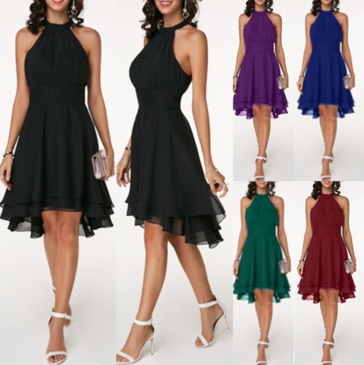 Robe de soirée col montant