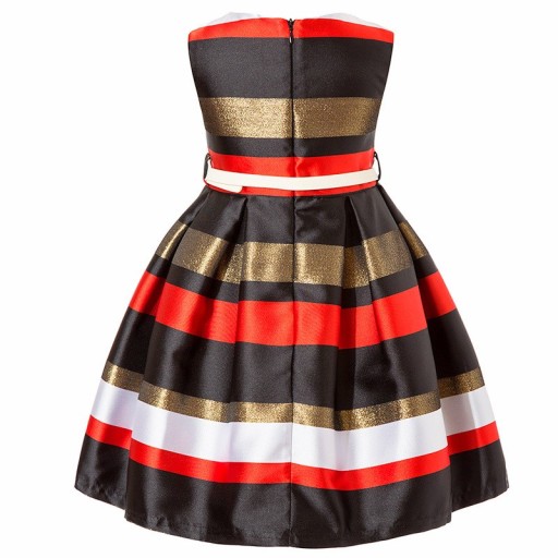 Robe de soirée pour fille avec des rayures et une ceinture J1288