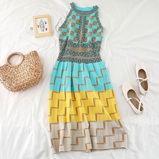 Robe en tricot sans manches pour femmes