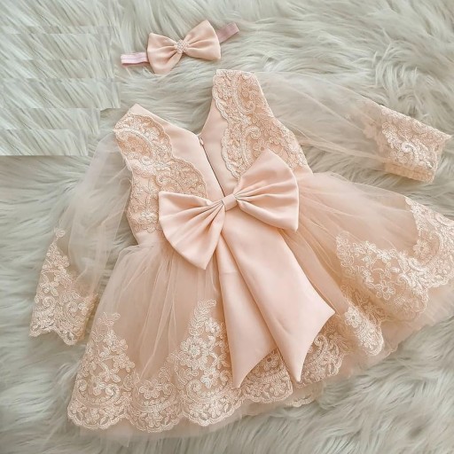 Robe fille avec nœud N125