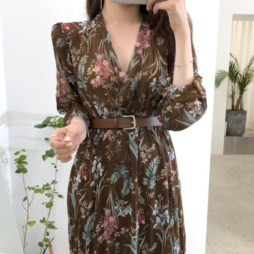 Robe fleurie à manches longues Jane
