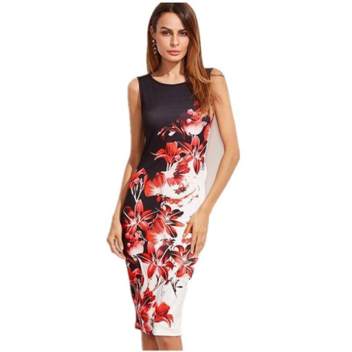 Robe fourreau à imprimé floral