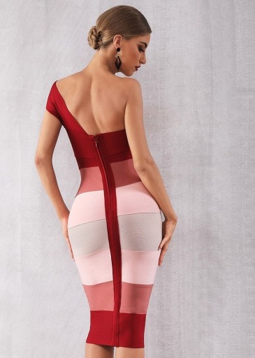 Robe fourreau rayée