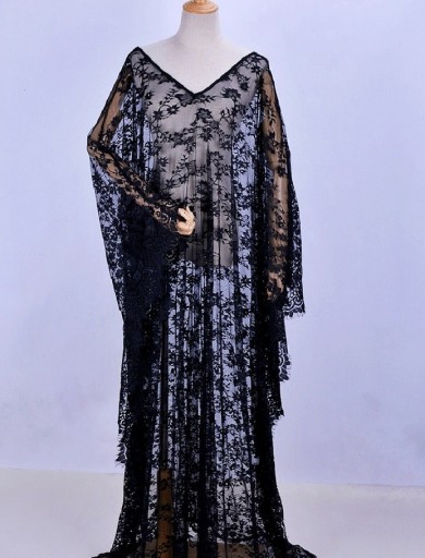 Robe maxi en dentelle transparente
