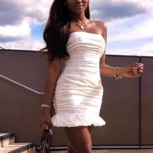 Robe mini extensible sans bretelles