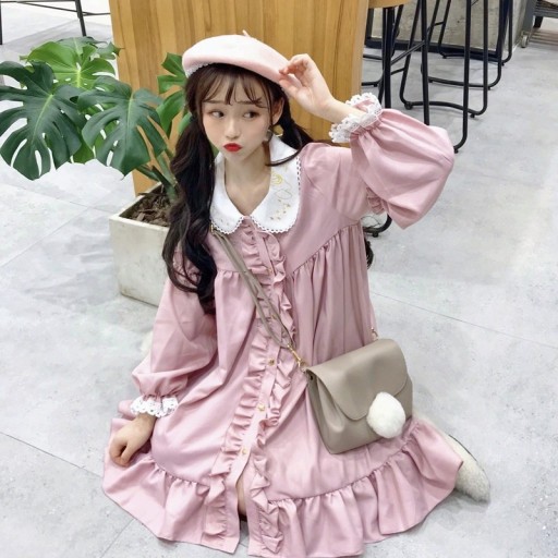 Robe mini fluide à volants