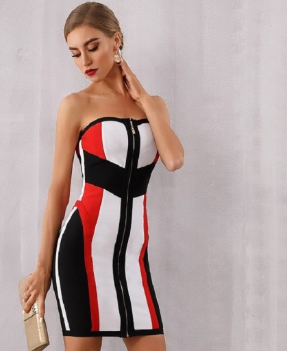 Robe mini zippée pour femmes