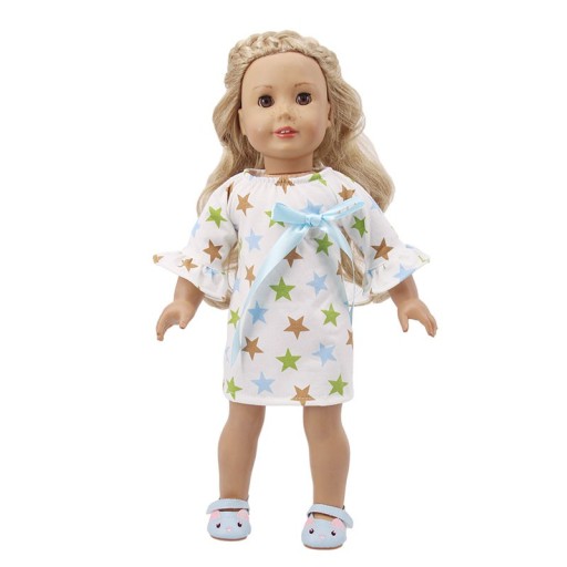 Robe pour poupée avec des étoiles