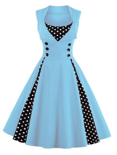 Robe vintage à pois pour femmes