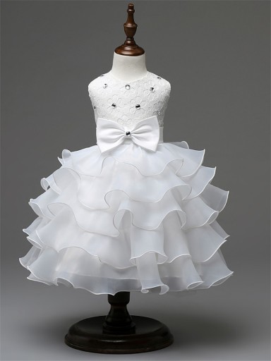 Robes de fille de luxe - Blanches