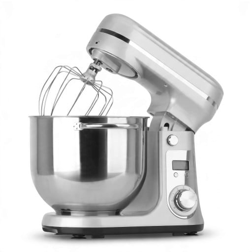 Robot de cocina BioloMix 1200 W 6 velocidades Motor DC silencioso Tazón de acero inoxidable 6 l Gancho de amasar y batidor y mezclador