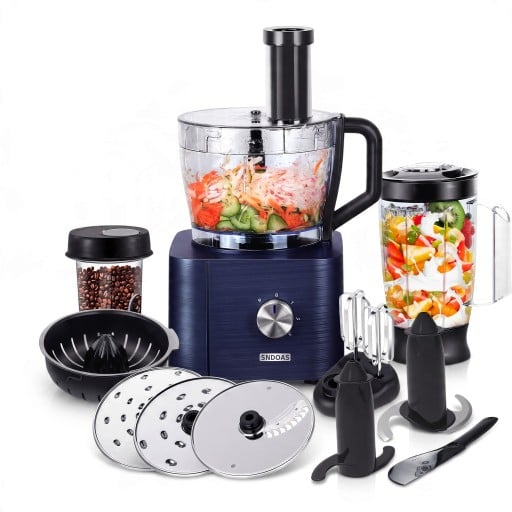Robot de Cozinha TopStrong YYFP405 11 em 1 1100 W 3 velocidades e função de pulso Tigela 3,2 l e liquidificador 1,5 l Cortar e amassar