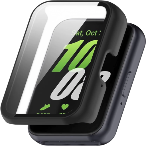 Robuste Uhrenhülle für Samsung Galaxy Fit 3 Schutzhülle mit gehärtetem Glas 360° Schutz für Display und Rahmen stoßfeste Hülle