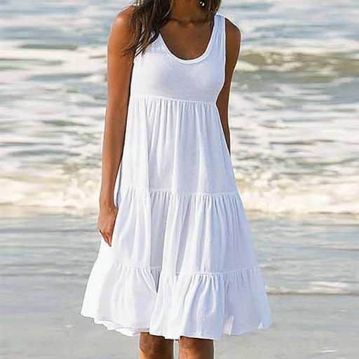 Rochie albă de plajă pentru femei