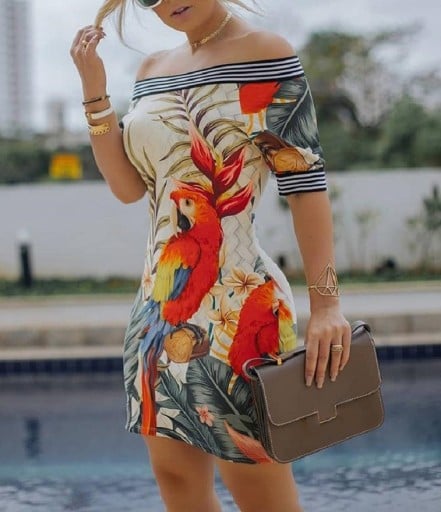 Rochie de vară cu model tropical