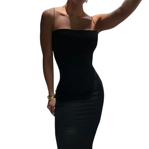 Rochie elegantă, lungă, cu bretele subțiri Croială de seară moale Material neted care curge Rochie formală până la glezne Stil de vară