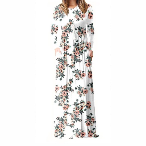 Rochie florală cu mâneci lungi