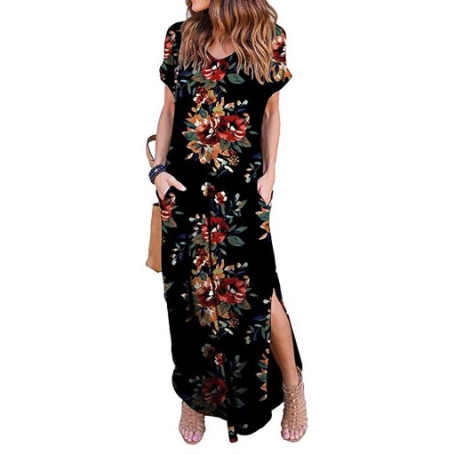 Rochie florală cu mâneci scurte