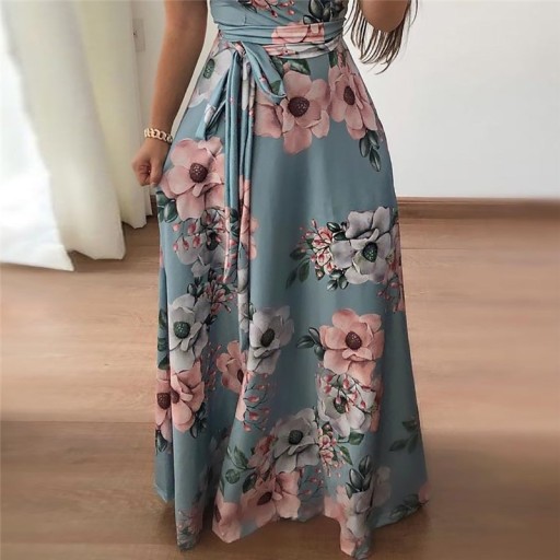 Rochie lungă de damă cu flori