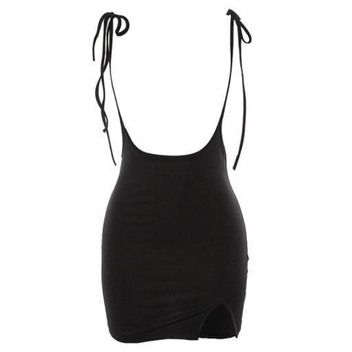 Rochie mini cu bretele de cravată