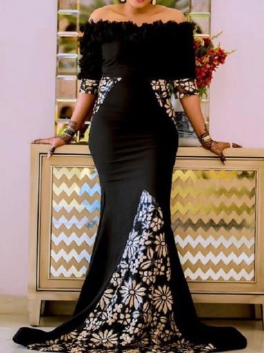 Rochie neagră lungă elegantă