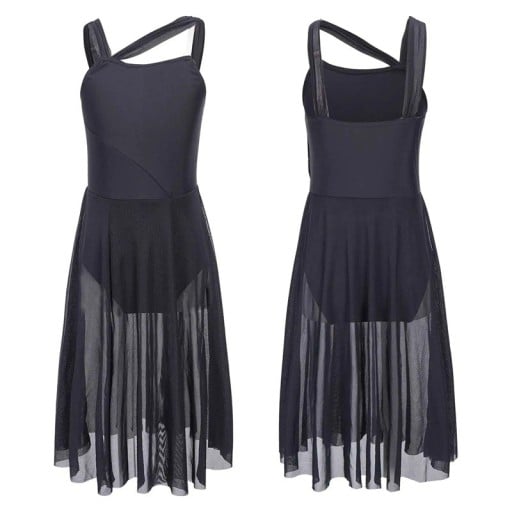 Rochii de dans pentru fete cu fustă din chiffon transparent din poliester, îmbrăcăminte pentru balet și spectacole de dans